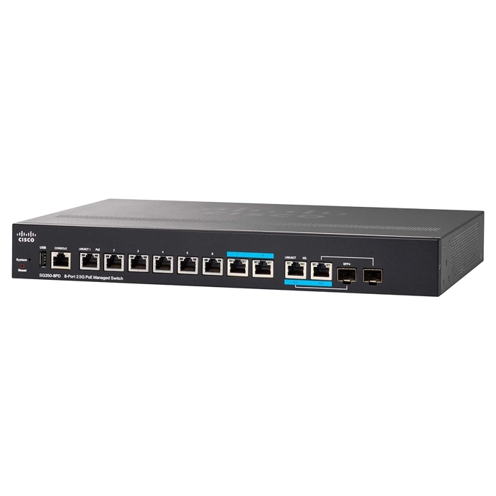 Cisco SG350-8PD-K9-NA | Small Business PoE+ 8 x Ports 2.5GBase-T + 2 x combo mini-GBIC ports Layer 3 Managed Gigabit Ethernet Switch Refurbished - Cisco Systems Inc. refurbished available on Gotodirect