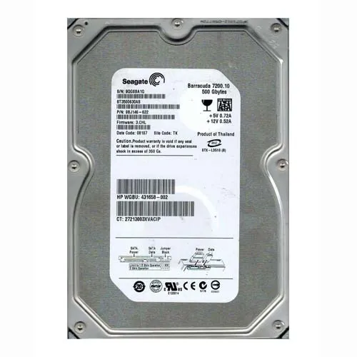 HP 431658-002 | 500GB 7200RPM SATA 3Gb/s 16MB Cache 3.5-inch Hard Drive Refurbished - Hewlett-Packard (ou HP en abrégé) refurbished available on Gotodirect