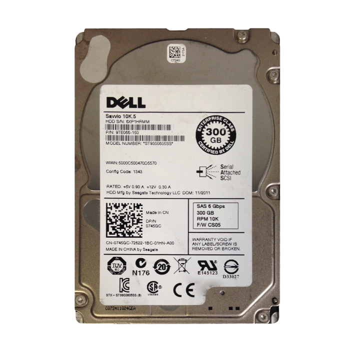 Dell 0745GC | 300GB 10000RPM SAS 6Gb/s Hot-Pluggable 64MB Cache 2.5-Inch Hard Drive for PowerEdge Server & PowerVault Storage Array Refurbished - Dell refurbished available on Gotodirect