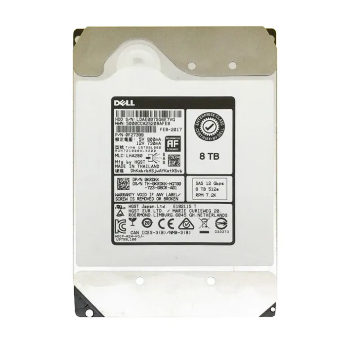 Dell KRDKK | 8TB 7200RPM SAS 12Gb/s Hot-Pluggable (512e) 3.5-Inch Nearline Hard Drive for PowerEdge Server & PowerVault Server Refurbished - Dell refurbished available on Gotodirect