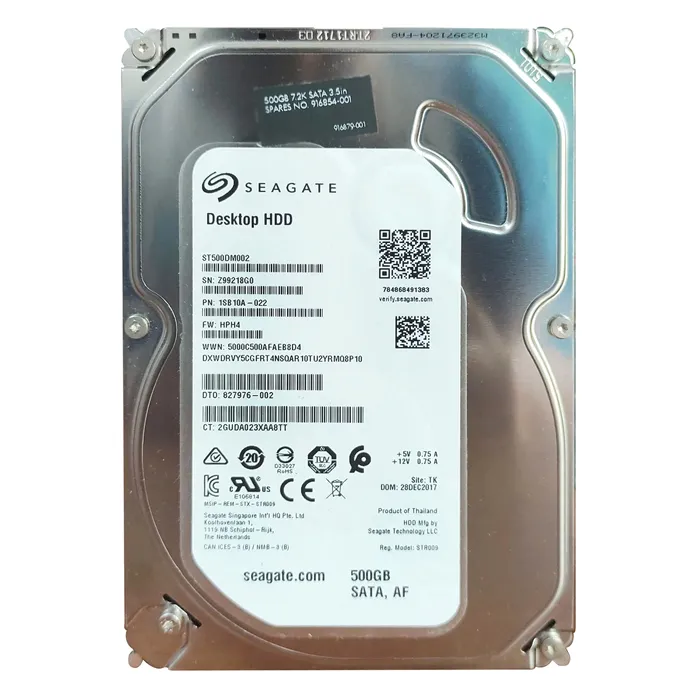 HP 916879-001 | 500GB 7200RPM SATA 6Gb/s 3.5-Inch Internal Hard Drive Refurbished - Hewlett-Packard (ou HP en abrégé) refurbished available on Gotodirect