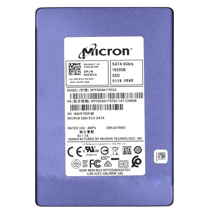Micron MTFDDAK1T9TDC | 1.92TB SATA 6Gb/s 2.5-Inch Solid State Drive Refurbished -  refurbished available on Gotodirect