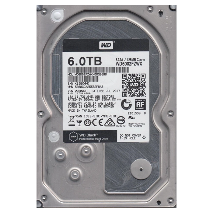 Western Digital WD6002FZWX-00GBGB0 | Black 6TB 7200RPM SATA 6Gb/s 128MB Cache (RoHS) 3.5-Inch Hard Drive Refurbished - Western Digital refurbished available on Gotodirect