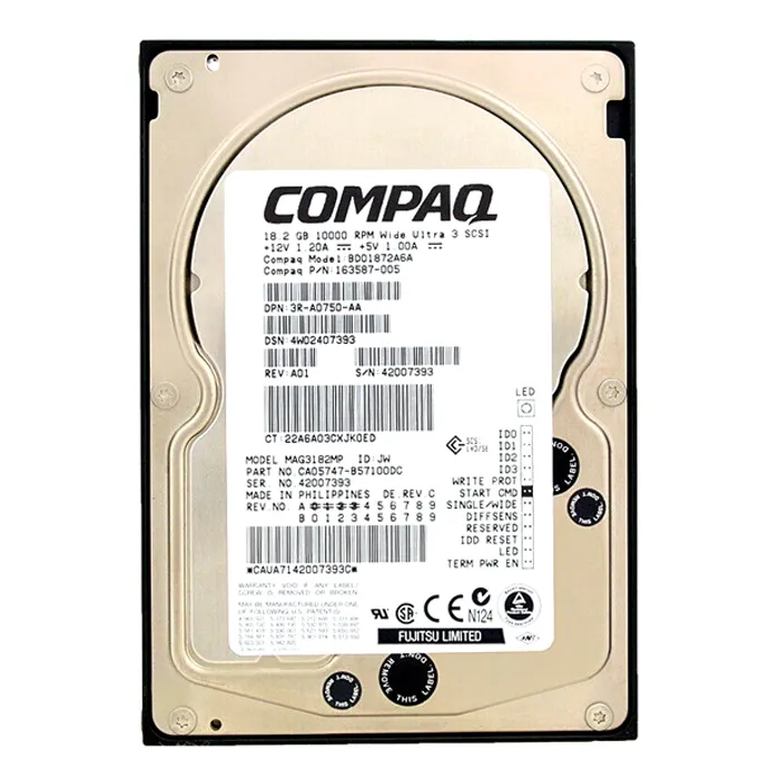 HP 163587-005 | 18.2GB 10000RPM Ultra-160 SCSI 68-Pin LVD 3.5-Inch Internal Hard Drive Refurbished - Hewlett-Packard (ou HP en abrégé) refurbished available on Gotodirect