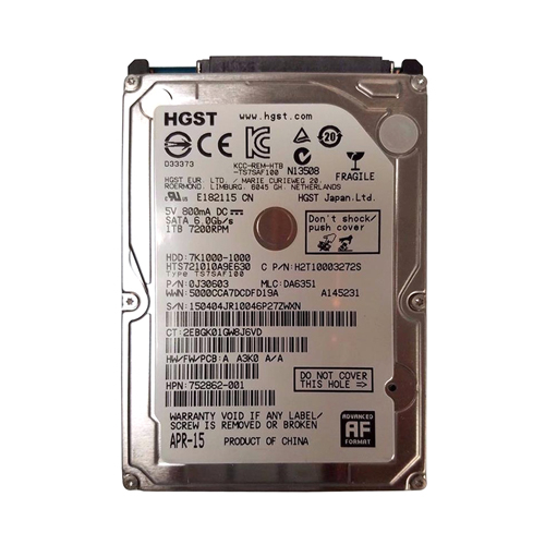 HP 752862-001 | 1TB 7200RPM SATA 6Gb/s 32MB Cache (512e) 2.5-inch Hard Drive Refurbished - Hewlett-Packard (ou HP en abrégé) refurbished available on Gotodirect
