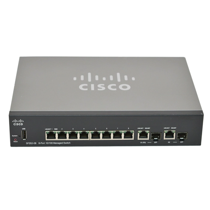 Cisco SF352-08-K9 | Small Business 350 Series SF352-08 8 x Ports 10/100Base-T + 2 x Ports Combo SFP Layer 2 Managed Fast Ethernet Network Switch Refurbished - Cisco Systems Inc. refurbished available on Gotodirect