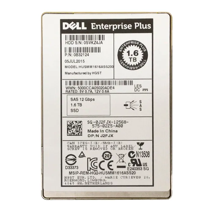 Dell J2FJX | 1.6TB Multi-Level Cell SAS 12Gb/s Write Intensive (512e) 2.5-Inch Solid State Drive Refurbished - Dell refurbished available on Gotodirect