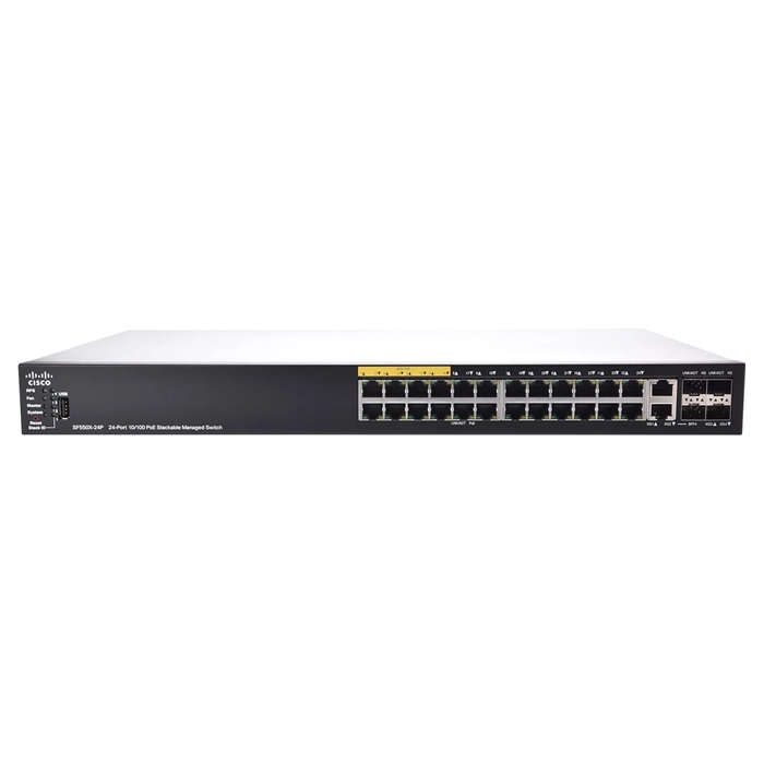 Cisco SF550X-24P-K9-NA | Small Business SF550X-24P PoE+ 24 x Ports 10/100Base-T + 4 x SFP Ports+ Uplink Port Layer 3 Managed Fast Ethernet Switch Refurbished - Cisco Systems Inc. refurbished available on Gotodirect