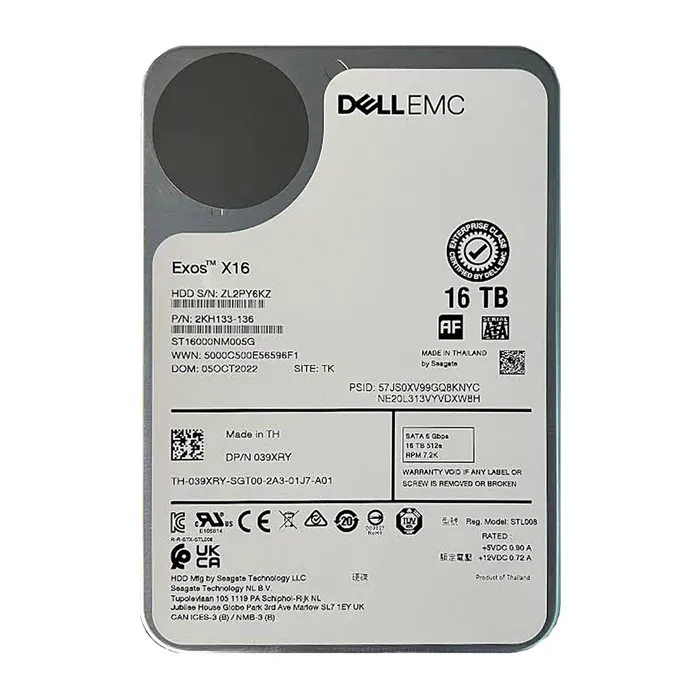 Dell 39XRY | 16TB 7200RPM SATA 6Gb/s Hot-Pluggable (512e) 3.5-Inch Hard Drive for PowerEdge Server Refurbished - Dell refurbished available on Gotodirect