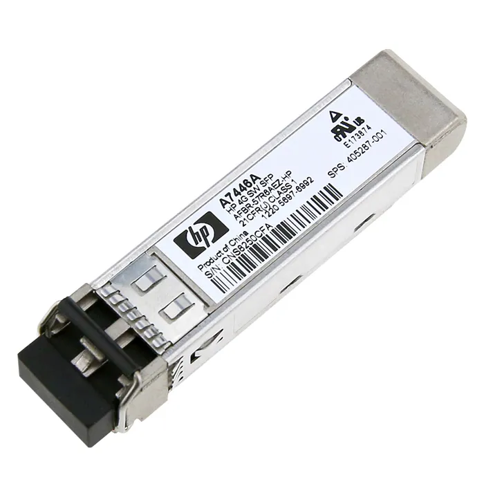 HP A7446A | StorageWorks 4Gb/s 4GBase-SW Multi-Mode Fibre 850nm 100m Fibre Channel Duplex LC Connector SFP Transceiver Module Refurbished - Hewlett-Packard (ou HP en abrégé) refurbished available on Gotodirect