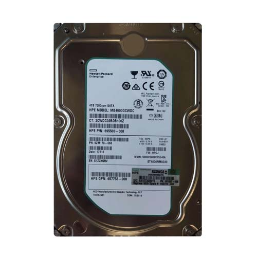HP 695503-008 | 4TB 7200RPM SATA 6GB/s Hot-Pluggable 3.5-Inch LPc Hard Drive for ProLiant Gen8/Gen9/Gen10/Gen10+/Gen11 Servers Refurbished - Hewlett-Packard (ou HP en abrégé) refurbished available on Gotodirect