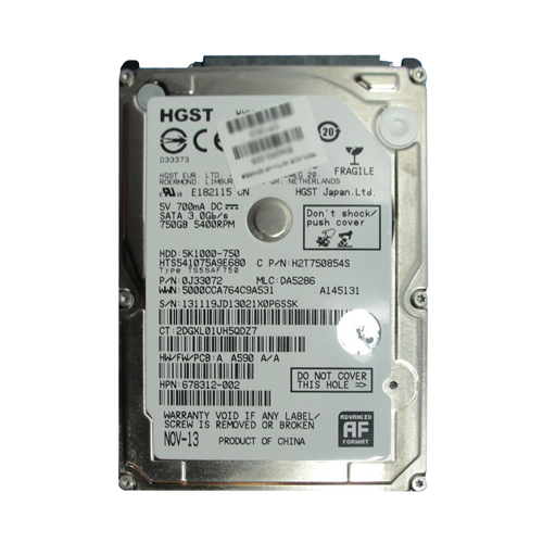 HP 678312-002 | 750GB 5400RPM SATA 3Gb/s 8MB Cache 2.5-inch Hard Drive Refurbished - Hewlett-Packard (ou HP en abrégé) refurbished available on Gotodirect