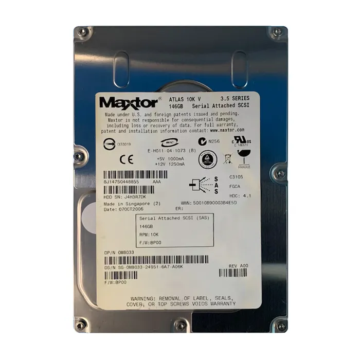 Dell 0M8033 | 146GB 10000RPM SATA 3Gb/s Hot-Pluggable 3.5-Inch Hard Drive for PowerEdge Servers Refurbished - Dell refurbished available on Gotodirect