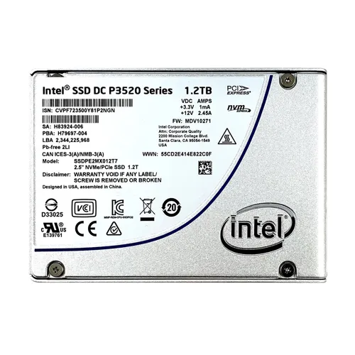 Intel SSDPE2MX012T701 | DC P3520 1.2TB Multi-Level Cell PCI Express 3.0 x4 NVMe U.2 2.5-Inch Solid State Drive Refurbished - Intel refurbished available on Gotodirect