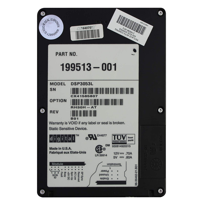 HP 199513-001 | 535MB SCSI 50-Pin3.5-Inch Hard Drive Refurbished - Hewlett-Packard (ou HP en abrégé) refurbished available on Gotodirect