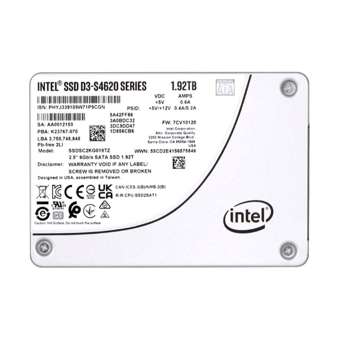 Intel SSDSC2KG019TZ01 | D3-S4620 1.92TB Triple-Level Cell SATA 6Gb/s 2.5-Inch Solid State Drive Refurbished - Intel refurbished available on Gotodirect
