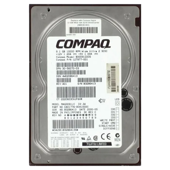 HP 127977-001 | 9GB 10000RPM Ultra2 Wide SCSI 3.5-Inch Hard Drive Refurbished - Hewlett-Packard (ou HP en abrégé) refurbished available on Gotodirect