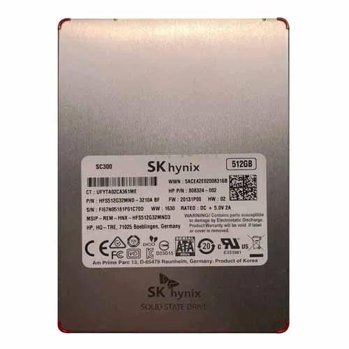 HP 808324-002 | 512GB Multi-Level Cell SATA 6Gb/s 2.5-Inch Solid State Drive Refurbished - Hewlett-Packard (ou HP en abrégé) refurbished available on Gotodirect