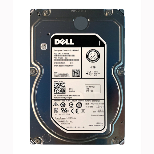 Dell YXG4K | 4TB 7200RPM SAS 6Gb/s 3.5-Inch Hard Drive for PowerEdge / PowerVault Servers Refurbished - Dell refurbished available on Gotodirect