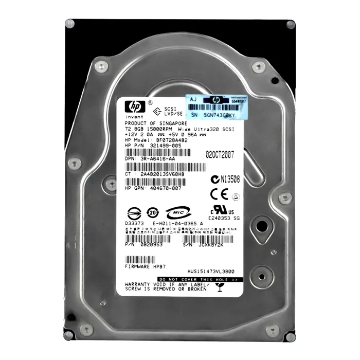 HP BF0728A4B2 | 72.8GB 15000RPM Ultra320 SCSI Hot Pluggable LVD 80-Pin 3.5-Inch Hard Drive for ML350 Gen4 Server Refurbished - Hewlett-Packard (ou HP en abrégé) refurbished available on Gotodirect