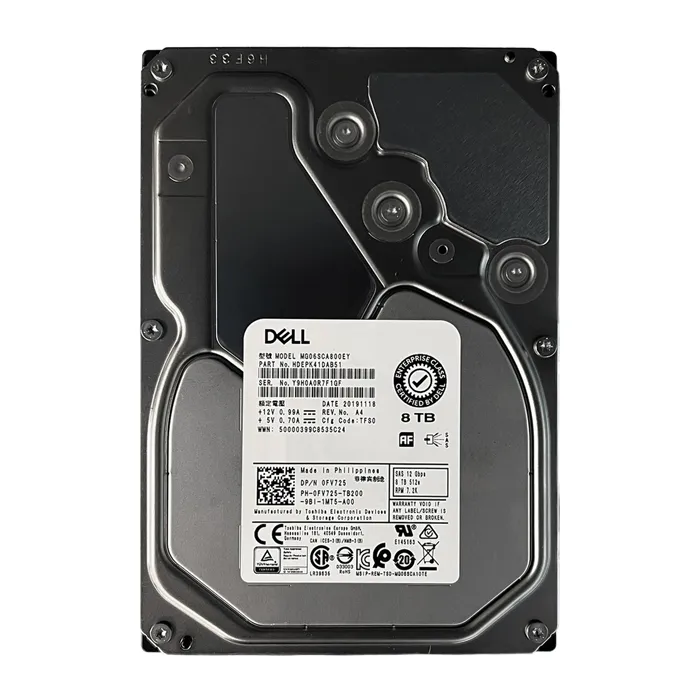 Dell 0FV725 | 8TB 7200RPM SAS 12Gb/s Hot-Pluggable (512e) 3.5-Inch Nearline Hard Drive for PowerEdge Server & PowerVault Server Refurbished - Dell refurbished available on Gotodirect