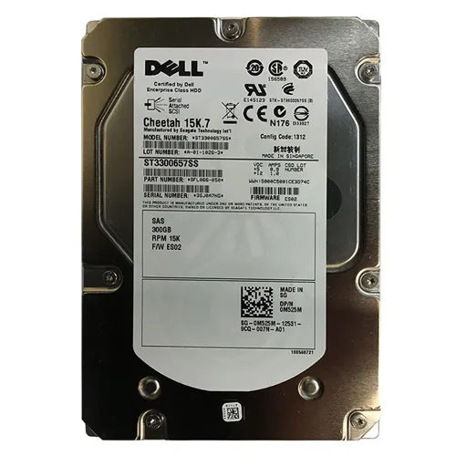 Dell 0M525M | 300GB 15000RPM SAS 6Gb/s 16MB Cache 3.5-Inch Hard Drive for PowerEdge Storage Array Refurbished - Dell refurbished available on Gotodirect