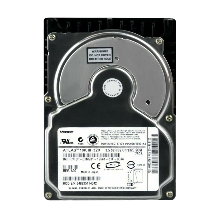 Dell 01M931 | 73GB 10000RPM Ultra320 SCSI 8MB Cache 80-Pin 3.5-Inch Hard Drive Refurbished - Dell refurbished available on Gotodirect