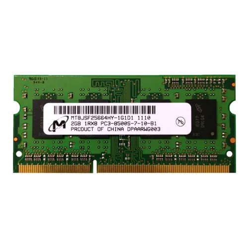 Micron MT8JSF25664HY-1G1D1 | 2GB DDR3-1066MHz PC3-8500 Non-ECC Unbuffered SODIMM CL7 1Rx8 1.5V 204-Pin Memory Module Refurbished -  refurbished available on Gotodirect