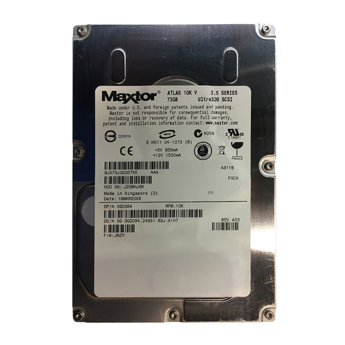 Dell 0GD084 | 73GB 10000RPM Ultra320 SCSI 8MB Cache 80-Pin 3.5-Inch Hard Drive Refurbished - Dell refurbished available on Gotodirect