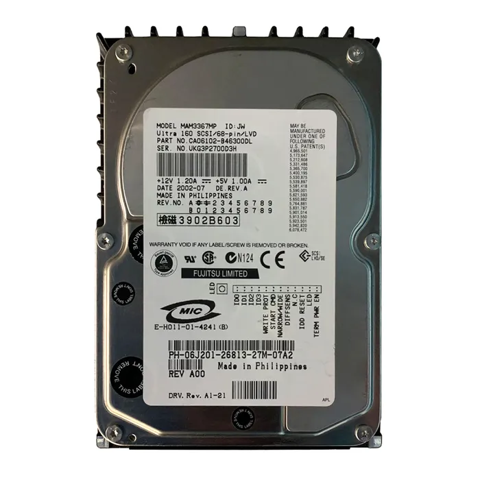 Fujitsu CA06102-B46300DL | 36.7GB 15000RPM Ultra160 SCSI 68-Pin LVD 8MB Cache 3.5-Inch Hard Drive Refurbished - Fujitsu refurbished available on Gotodirect
