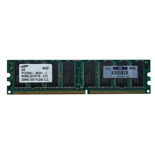 HP 326667-041 | 256MB DDR-400MHz PC3200 Non-ECC Unbuffered UDIMM CL3 1Rx8 2.5V 184-Pin Memory Module Refurbished - Hewlett-Packard (ou HP en abrégé) refurbished available on Gotodirect