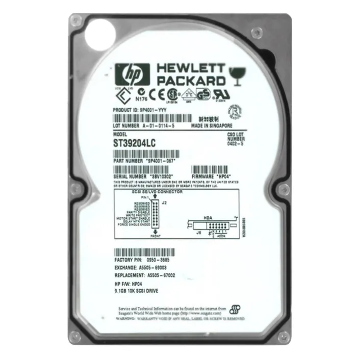 HP A5505-67002 | 9.1GB 10000RPM Ultra-2 Wide SCSI Hot-Pluggable (LVD) 80-Pin 3.5-Inch Hard Drive Refurbished - Hewlett-Packard (ou HP en abrégé) refurbished available on Gotodirect
