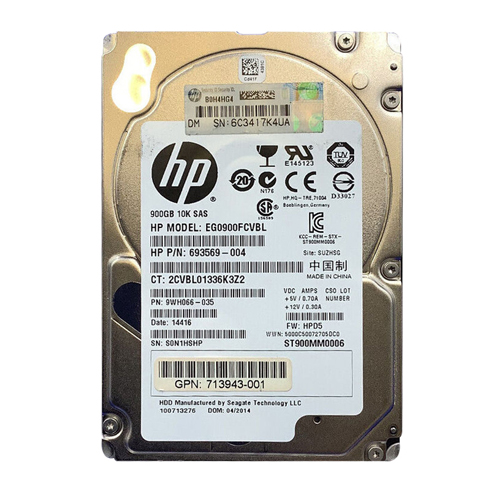 HP 713943-001 | 900GB 10000RPM SAS 6Gb/s 64MB Cache SFF 2.5-inch Hard Drive for ProLiant Server Refurbished - Hewlett-Packard (ou HP en abrégé) refurbished available on Gotodirect