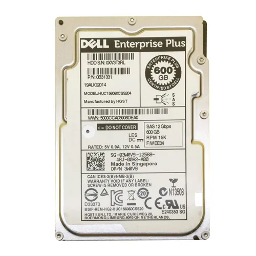 Dell 3WRV9 | 600GB 15000RPM SAS 12Gb/s Hot-Pluggable 2.5-Inch Hard Drive for PowerEdge Servers Refurbished - Dell refurbished available on Gotodirect
