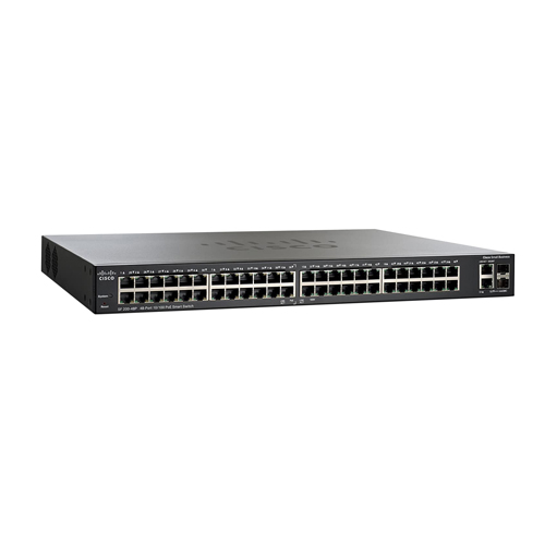 Cisco SLM248PT-NA-RF | Small Business 200 Series SF200-48P 48 x Ports PoE 10/100Base-T + 2 x Ports Combo SFP (mini-GBIC) Rack-Mountable Layer 2 Managed Fast Ethernet Network Switch Refurbished - Cisco Systems Inc. refurbished available on Gotodirect