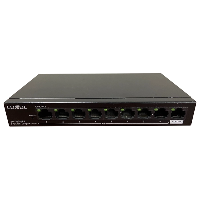 Luxul SW-100-08P | 8 Port Gb PoE+ Switch w/ Uplink 92W Refurbished -  refurbished available on Gotodirect
