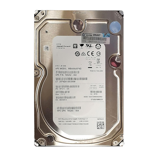 HP 765252-002 | 6TB 7200RPM SAS 12GB/s Hot-Pluggable 3.5-Inch LPc Hard Drive for ProLiant Gen10/Gen10+/Gen11 Servers Refurbished - Hewlett-Packard (ou HP en abrégé) refurbished available on Gotodirect