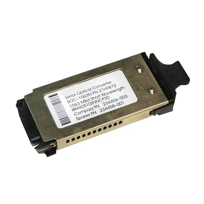 Buy HP 234456-003 | 1Gb/s 1000Base-SW Fibre Channel SC Connector GBIC Transceiver Module Refurbished - $92.92 HP 234456-003 | 1Gb/s 1000Base-SW Fibre Channel SC Connector GBIC Transceiver Module Refurbished - Hewlett-Packard (ou HP en abrégé) refurbished available on Gotodirect