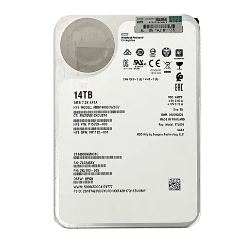 Buy HP MB014000GWZGV | 14TB 7200RPM SATA 6GB/s Hot-Pluggable 3.5-Inch LPc Hard Drive for ProLiant Gen8/Gen9/Gen10/Gen10+/Gen11 Servers Refurbished - $626.18 HP MB014000GWZGV | 14TB 7200RPM SATA 6GB/s Hot-Pluggable 3.5-Inch LPc Hard Drive for ProLiant Gen8/Gen9/Gen10/Gen10+/Gen11 Servers Refurbished - Hewlett-Packard (ou HP en abrégé) refurbished available on Gotodirect