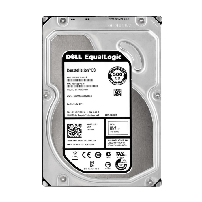 Dell PJ0MR | 500GB 7200RPM SATA 3Gb/s Hot-Pluggable 3.5-Inch Hard Drive for EqualLogic Storage Array Refurbished - Dell refurbished available on Gotodirect