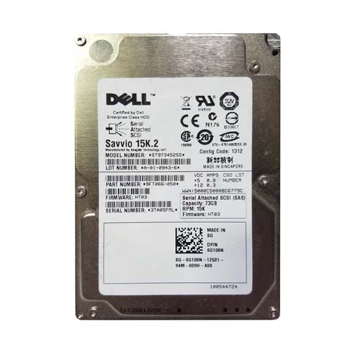 Dell 0G108N | 73GB 15000RPM SAS 3Gb/s Hot-Pluggable 16MB Cache 2.5-Inch Hard Drive for PowerEdge Servers Refurbished - Dell refurbished available on Gotodirect