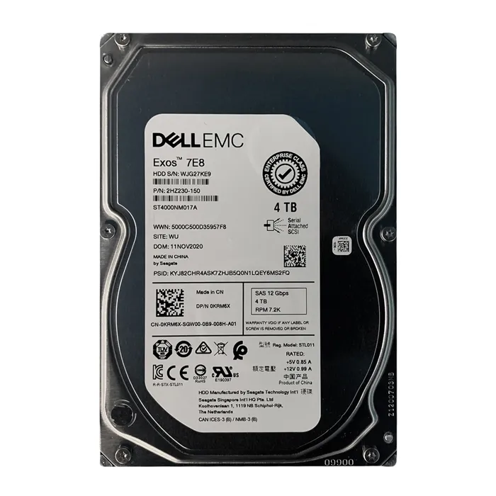 Dell KRM6X | 4TB 7200RPM SAS 12Gb/s Hot-Pluggable (512n) 3.5-Inch Nearline Hard Drive for PowerEdge Server Refurbished - Dell refurbished available on Gotodirect