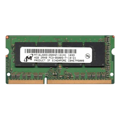 Buy Micron MT16JSS51264HZ-1G1A1 | 4GB DDR3-1066MHz PC3-8500 Non-ECC Unbuffered SODIMM CL7 2Rx8 1.5V 204-Pin Memory Module Refurbished - $182.94 Micron MT16JSS51264HZ-1G1A1 | 4GB DDR3-1066MHz PC3-8500 Non-ECC Unbuffered SODIMM CL7 2Rx8 1.5V 204-Pin Memory Module Refurbished - refurbished available on Gotodirect