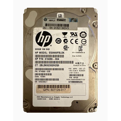 HP 507129-017 | 900GB 10000RPM SAS 6Gb/s Hot-Pluggable Dual Port SFF 2.5-inch Enterprise Hard Drive for ProLiant Server Refurbished - Hewlett-Packard (ou HP en abrégé) refurbished available on Gotodirect
