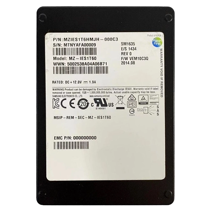 Samsung MZ-IES1T60 | SM1635 Series 1.6TB Multi-Level-Cell SAS 12Gb/s High Redundancy Write-Intensive 2.5-inch Solid State Drive Refurbished - Samsung refurbished available on Gotodirect