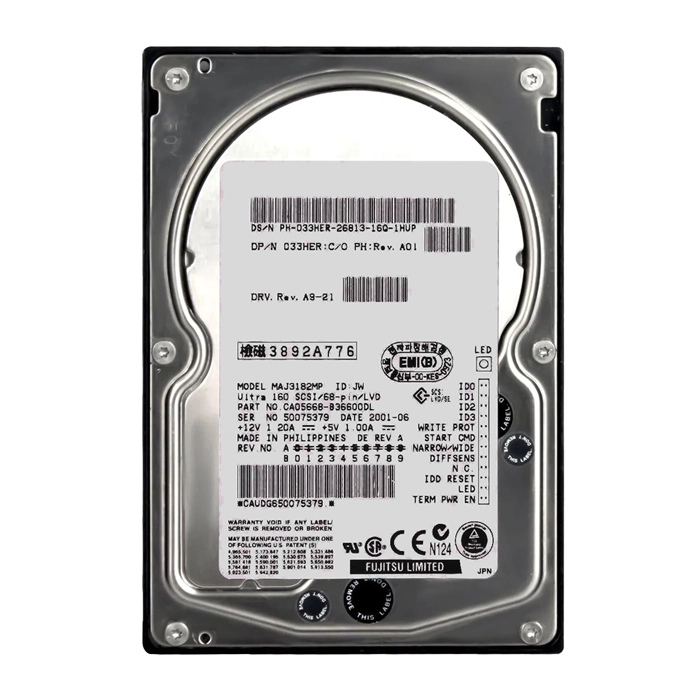 Dell 33HER | 18.2GB 10000RPM Ultra160 SCSI 4MB Cache 68-Pin 3.5-Inch Hard Drive Refurbished - Dell refurbished available on Gotodirect