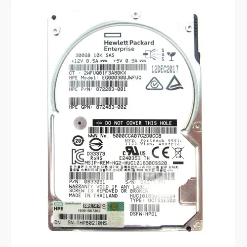 HP EG000300JWFUQ | 300GB 10000RPM SAS 6Gb/s SFF Hot-Pluggable Dual Port 2.5-inch Hard Drive for Gen1 to Gen7 ProLiant Server Refurbished - Hewlett-Packard (ou HP en abrégé) refurbished available on Gotodirect
