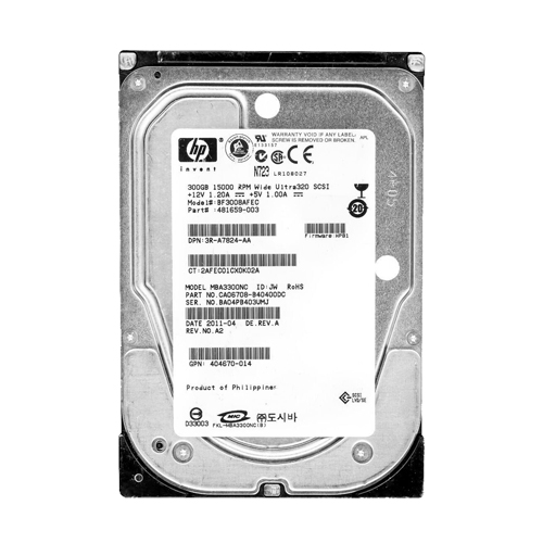 Buy HP 481659-003 | 300GB 15000RPM Ultra320 SCSI Hot-Pluggable LVD 80-Pin 3.5-inch Hard Drive Refurbished - $239.17 HP 481659-003 | 300GB 15000RPM Ultra320 SCSI Hot-Pluggable LVD 80-Pin 3.5-inch Hard Drive Refurbished - Hewlett-Packard (ou HP en abrégé) refurbished available on Gotodirect