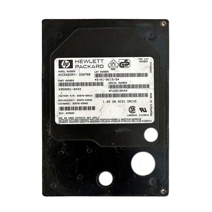 HP D2076-60015 | 1GB 5400RPM Fast SCSI 128KB Cache 3.5-Inch Hard Drive Refurbished - Hewlett-Packard (ou HP en abrégé) refurbished available on Gotodirect