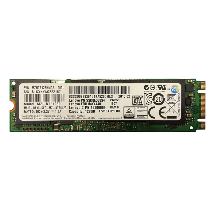Samsung MZNTE128HMGR-000L1 | PM851 Series 128GB Triple-Level-Cell SATA 6Gb/s M.2 2280 Solid State Refurbished - Samsung refurbished available on Gotodirect